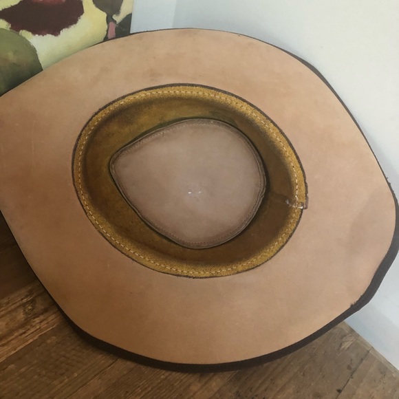 VTG San Zeno Handmade Leather Tooled Leather Hat XL - Picture 5 of 9